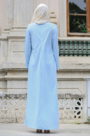Dresses - Baby Blue Hijab Dress 41490BM - Thumbnail