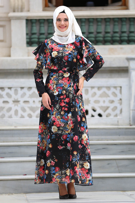 Dresses - Black Hijab Dress 41591S