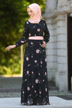 Dresses - Black Hijab Dress 76933S - 1