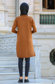 Dresses - Brown Hijab Tunic 15103KH - Thumbnail