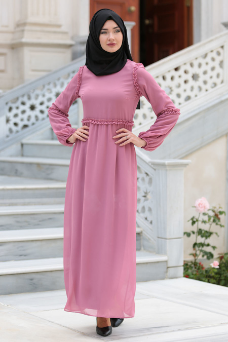 Dresses - Dusty Rose Hijab Dress 41530GK