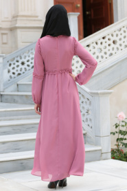 Dresses - Dusty Rose Hijab Dress 41530GK - Thumbnail