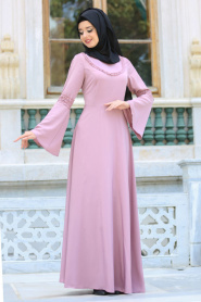 Dresses - Dusty Rose Hijab Dress 41580GK - Thumbnail