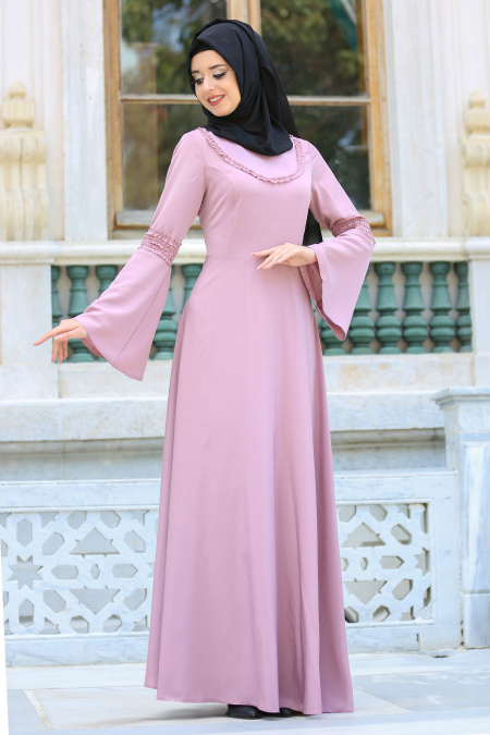 Dresses - Dusty Rose Hijab Dress 41580GK