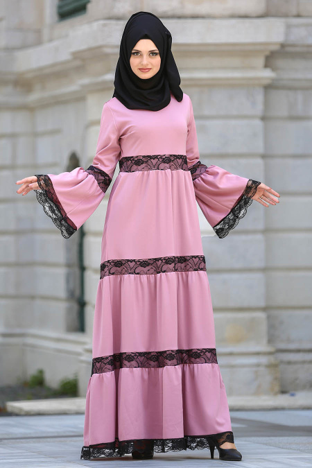 Dresses - Dusty Rose Hijab Dress 41760GK