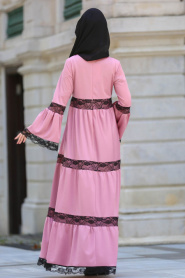 Dresses - Dusty Rose Hijab Dress 41760GK - Thumbnail