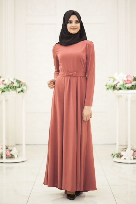 Dresses - Dusty Rose Hijab Dress 51050GK