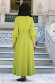 Dresses - Green Hijab Dress 52360FY - Thumbnail