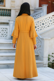 Dresses - Mustard Hijab Dress 52360HR - Thumbnail