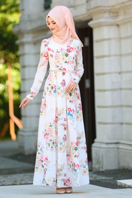 Dresses - Powder Pink Hijab Dress 7781PD