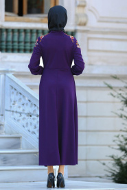 Dresses - Purple Hijab Dress 41730MOR - Thumbnail