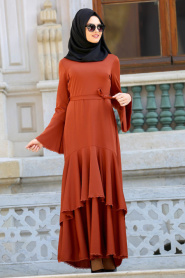Dresses - Tile Hijab Dress 41840KRMT - Thumbnail