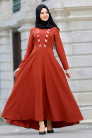 Dresses - Tile Hijab Dress 41960KRMT - Thumbnail