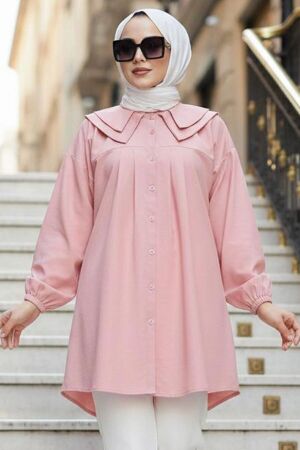 Poplin Pudra Tesettür Tunik 20228PD 