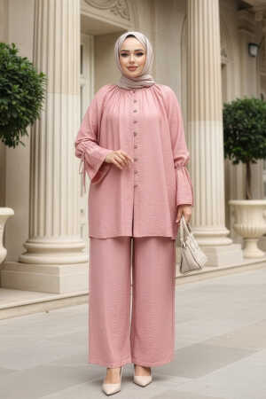 Düğmeli Somon Tesettür İkili Takım 30451SMN 