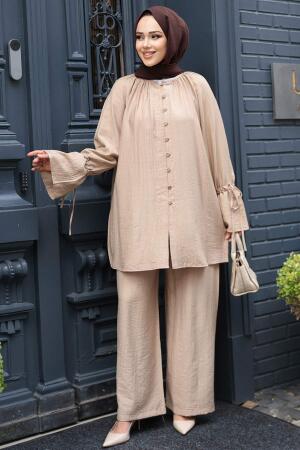 Düğmeli Vizon Tesettür İkili Takım 30451V 