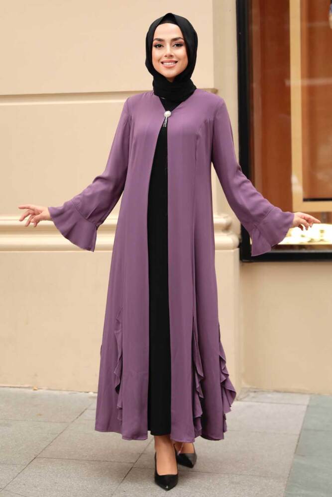 Dusty Rose Hijab Abaya 1535GK - 1