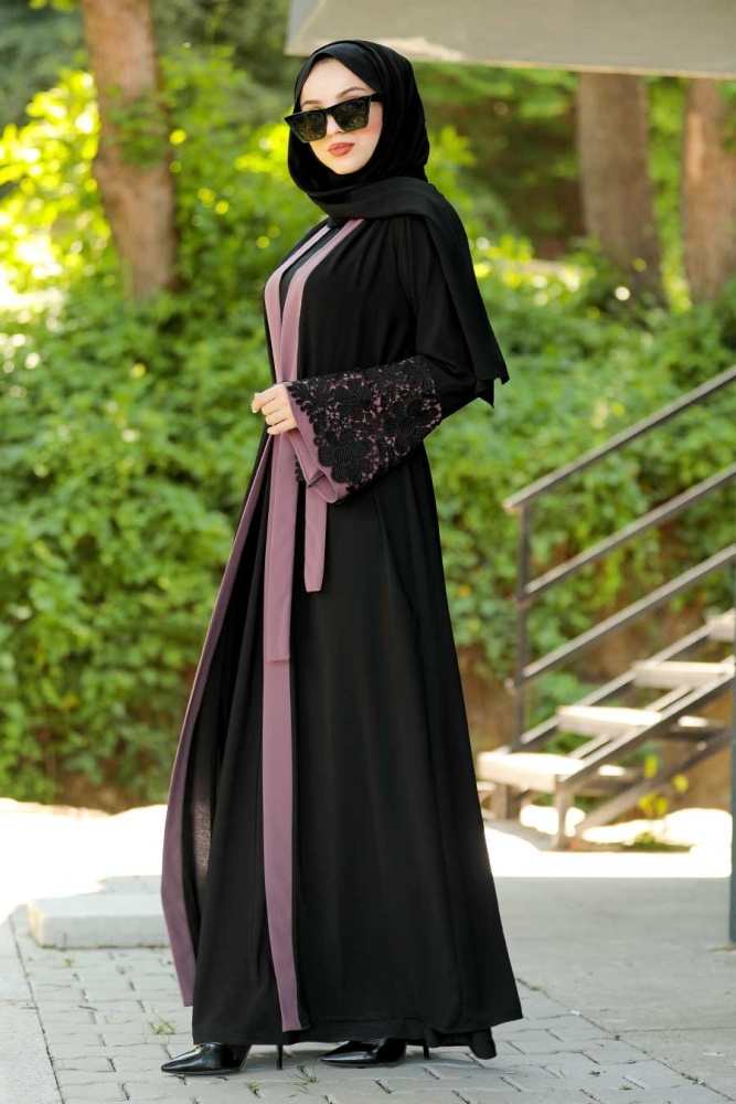 Dusty Rose Hijab Abaya 55084GK - 1