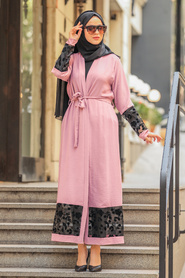 Dusty Rose Hijab Abaya Suit 221146GK - Thumbnail