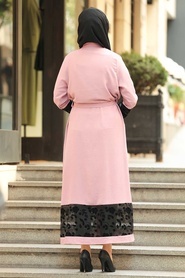 Dusty Rose Hijab Abaya Suit 221146GK - Thumbnail