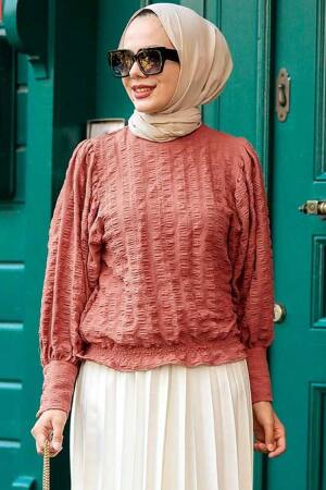 Dusty Rose Hijab Blouse 24271GK - 1