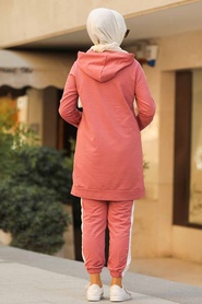 Dusty Rose Hijab Casual Suit 40210GK - Thumbnail