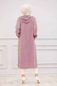 Dusty Rose Hijab Coat 14650GK - Thumbnail