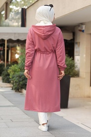 Dusty Rose Hijab Coat 16011GK - Thumbnail
