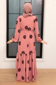 Dusty Rose Hijab Dress 10281GK - Thumbnail