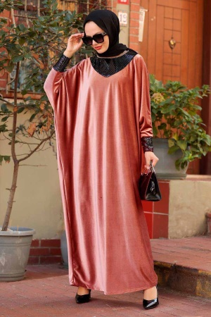 Dusty Rose Hijab Dress 10561GK - 1