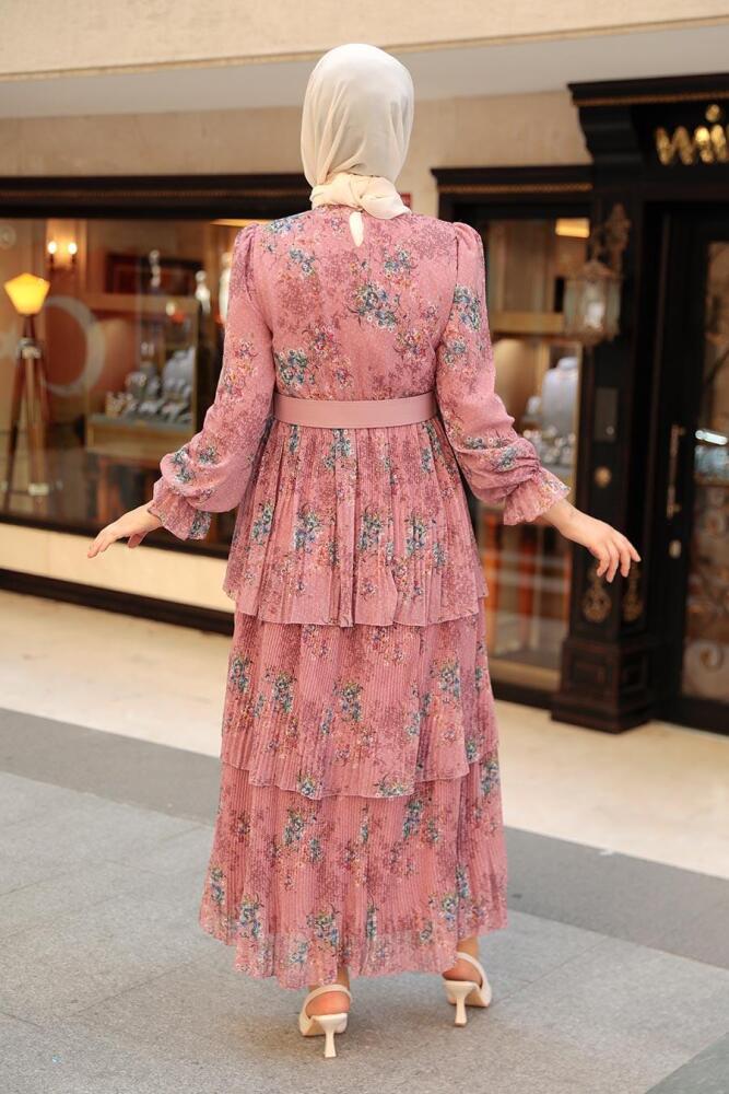 Dusty Rose Hijab Dress 11470GK - 2