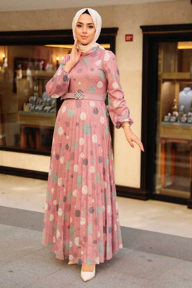 Dusty Rose Hijab Dress 11871GK - 1