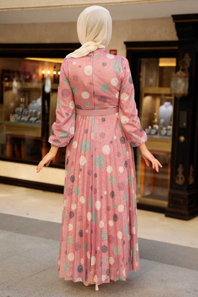 Dusty Rose Hijab Dress 11871GK - 2