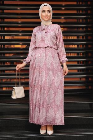 Dusty Rose Hijab Dress 1191GK - 1