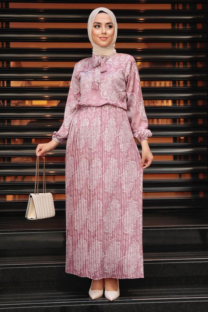 Dusty Rose Hijab Dress 1191GK - 1