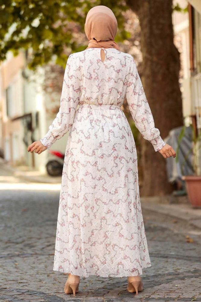 Dusty Rose Hijab Dress 22140GK - 2