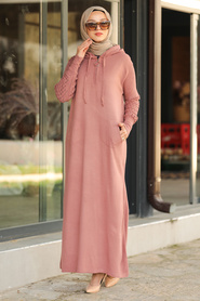 Dusty Rose Hijab Dress 2343GK - Thumbnail