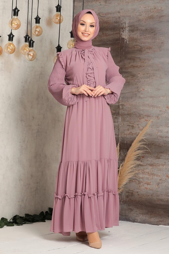 Dusty Rose Hijab Dress 2409GK - 1