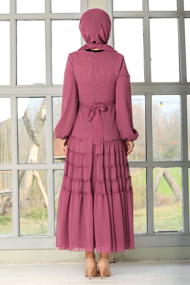 Dusty Rose Hijab Dress 27001GK - 3