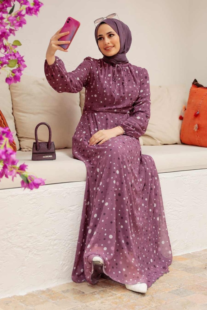 Dusty Rose Hijab Dress 279065GK - 2