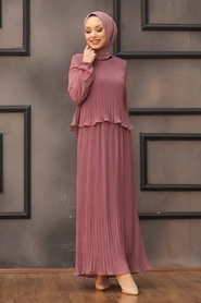 Dusty Rose Hijab Dress 2860GK - Thumbnail