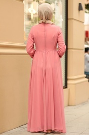 Dusty Rose Hijab Dress 4297GK - Thumbnail