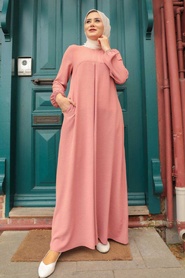 Dusty Rose Hijab Dress 4362GK - Thumbnail