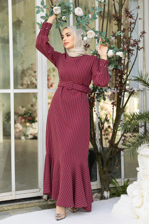 Dusty Rose Hijab Dress 51911GK - 3