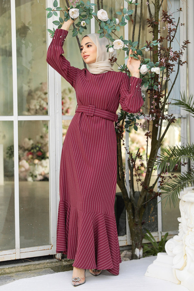 Dusty Rose Hijab Dress 51911GK - 3