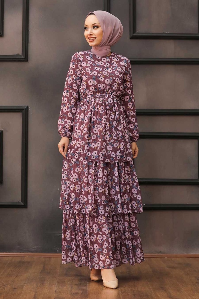 Dusty Rose Hijab Dress 5347GK - 1