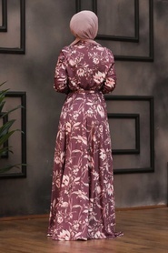 Dusty Rose Hijab Dress 53493GK - Thumbnail