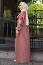 Dusty Rose Hijab Dual Suit Dress 2200GK - Thumbnail