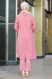 Dusty Rose Hijab Dual Suit Dress 5529GK - Thumbnail
