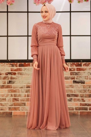 Neva Style - Modern Dusty Rose Islamic Clothing Prom Dress 21780GK - 4